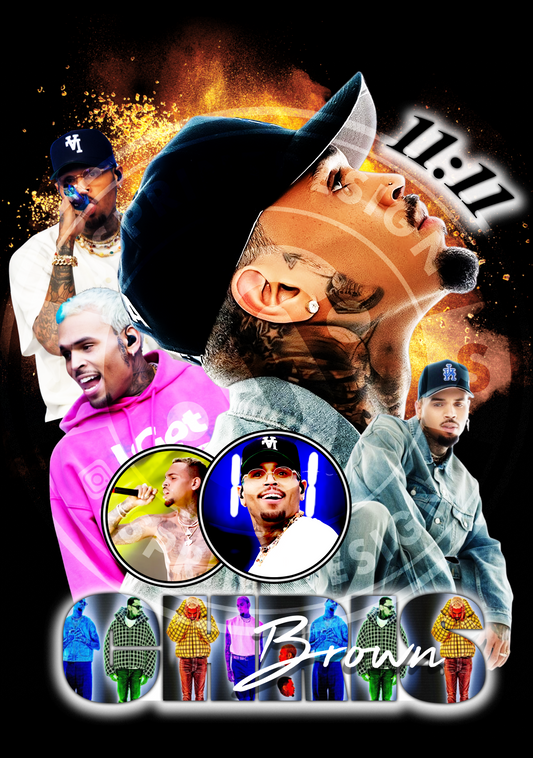 Chris Brown | T-Shirt PNG | Bootleg T-Shirt PNG | Printable Bootleg T-Shirt Design | Music | Instant Download and Ready To Print